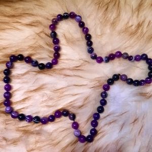 30 inch Purple Agate hand-knotted necklace